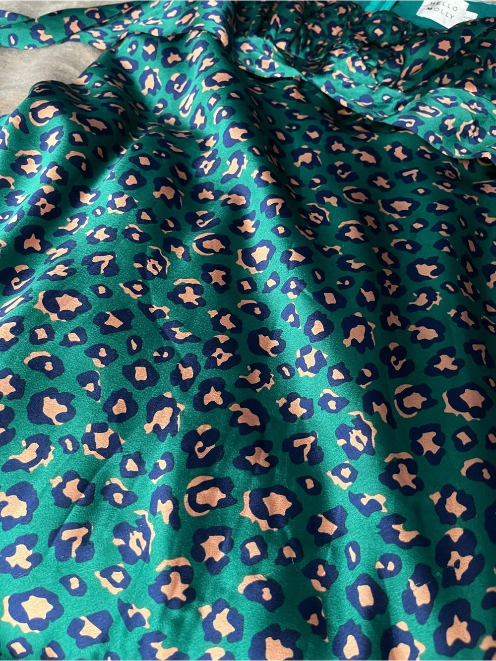 Hello Molly Teal Green Multicolor Leopard Print Dress